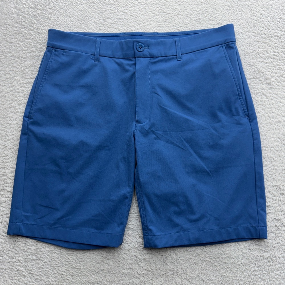 Holderness & Bourne Mens Blue Tailored Fit Golf Shorts Size 34 Performance
